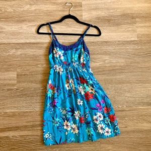 Beautiful floral blue spaghetti strap dress